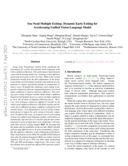 You Need Multiple Exiting: Dynamic Early Exiting for Accelerating
  Unified Vision Language Model