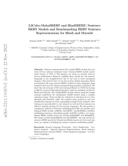 L3Cube-MahaSBERT and HindSBERT: Sentence BERT Models and Benchmarking
  BERT Sentence Representations for Hindi and Marathi
