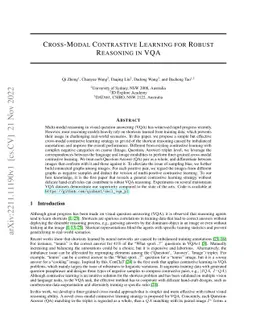 Cross-Modal Contrastive Learning for Robust Reasoning in VQA