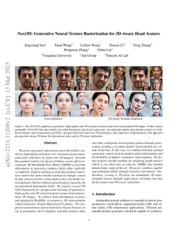 Next3D: Generative Neural Texture Rasterization for 3D-Aware Head
  Avatars