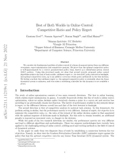 Best of Both Worlds in Online Control: Competitive Ratio and Policy
  Regret