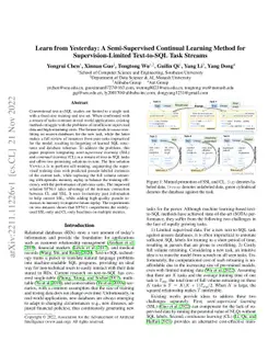 Learn from Yesterday: A Semi-Supervised Continual Learning Method for
  Supervision-Limited Text-to-SQL Task Streams