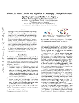 RobustLoc: Robust Camera Pose Regression in Challenging Driving
  Environments