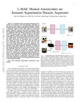 L-MAE: Masked Autoencoders are Semantic Segmentation Datasets Augmenter
