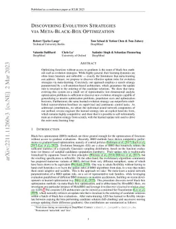 Discovering Evolution Strategies via Meta-Black-Box Optimization