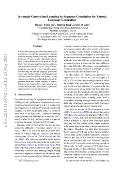 In-sample Curriculum Learning by Sequence Completion for Natural
  Language Generation