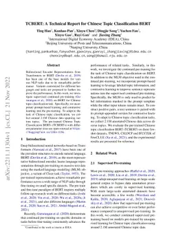 TCBERT: A Technical Report for Chinese Topic Classification BERT