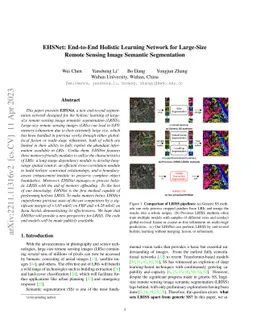 EHSNet: End-to-End Holistic Learning Network for Large-Size Remote
  Sensing Image Semantic Segmentation