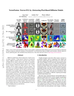 VectorFusion: Text-to-SVG by Abstracting Pixel-Based Diffusion Models