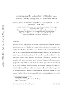 Understanding the Vulnerability of Skeleton-based Human Activity
  Recognition via Black-box Attack