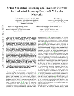 SPIN: Simulated Poisoning and Inversion Network for Federated
  Learning-Based 6G Vehicular Networks