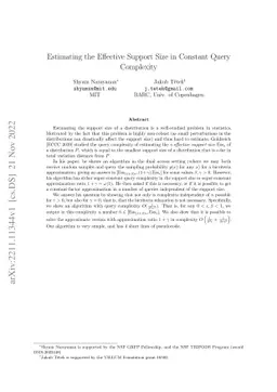 Estimating the Effective Support Size in Constant Query Complexity