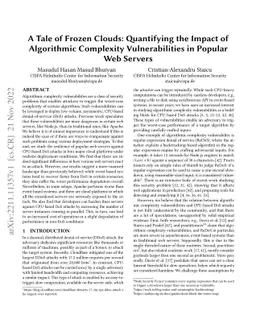A Tale of Frozen Clouds: Quantifying the Impact of Algorithmic
  Complexity Vulnerabilities in Popular Web Servers