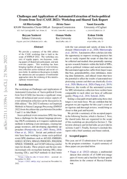 Challenges and Applications of Automated Extraction of Socio-political
  Events from Text (CASE 2022): Workshop and Shared Task Report