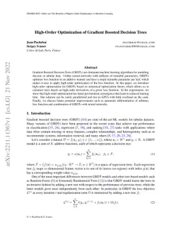 High-Order Optimization of Gradient Boosted Decision Trees