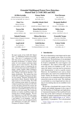 Extended Multilingual Protest News Detection -- Shared Task 1, CASE 2021
  and 2022