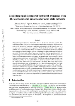 Modelling spatiotemporal turbulent dynamics with the convolutional
  autoencoder echo state network