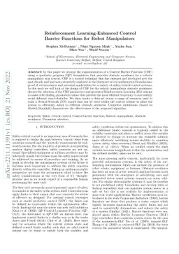 Reinforcement Learning-Enhanced Control Barrier Functions for Robot
  Manipulators