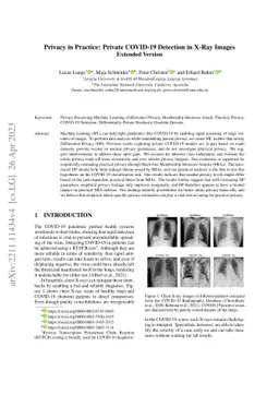 Privacy in Practice: Private COVID-19 Detection in X-Ray Images
  (Extended Version)