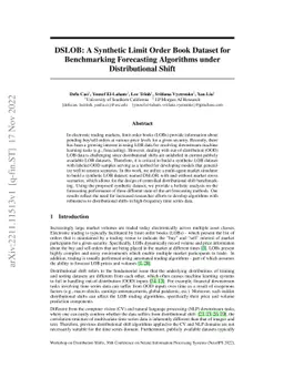 DSLOB: A Synthetic Limit Order Book Dataset for Benchmarking Forecasting
  Algorithms under Distributional Shift