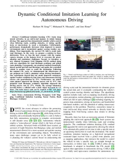 Dynamic Conditional Imitation Learning for Autonomous Driving