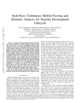 Sydr-Fuzz: Continuous Hybrid Fuzzing and Dynamic Analysis for Security
  Development Lifecycle