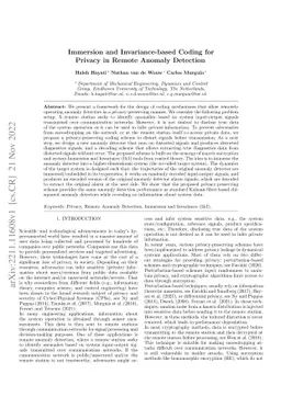 Immersion and Invariance-based Coding for Privacy in Remote Anomaly
  Detection