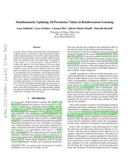 Simultaneously Updating All Persistence Values in Reinforcement Learning