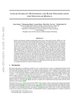 Linear Stability Hypothesis and Rank Stratification for Nonlinear Models