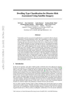 Dwelling Type Classification for Disaster Risk Assessment Using
  Satellite Imagery
