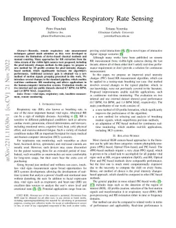 Improved Touchless Respiratory Rate Sensing