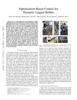 Optimization-Based Control for Dynamic Legged Robots