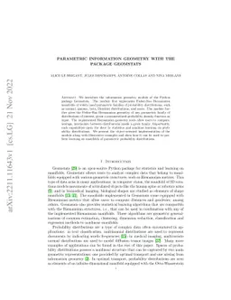 Parametric information geometry with the package Geomstats