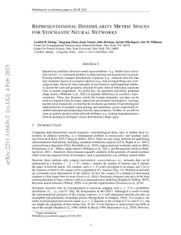 Representational dissimilarity metric spaces for stochastic neural
  networks