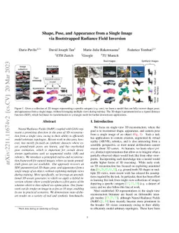 Shape, Pose, and Appearance from a Single Image via Bootstrapped
  Radiance Field Inversion
