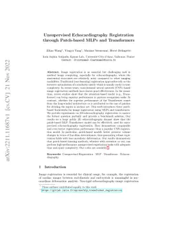 Unsupervised Echocardiography Registration through Patch-based MLPs and
  Transformers