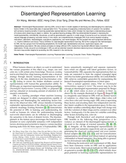 Disentangled Representation Learning