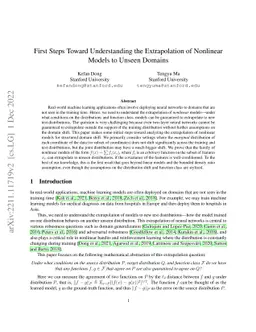 First Steps Toward Understanding the Extrapolation of Nonlinear Models
  to Unseen Domains