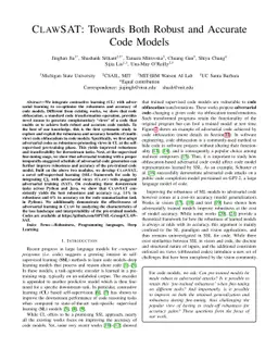 CLAWSAT: Towards Both Robust and Accurate Code Models