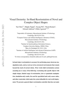 Visual Dexterity: In-Hand Reorientation of Novel and Complex Object
  Shapes