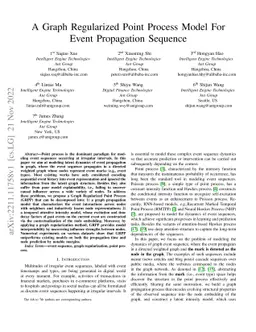 A Graph Regularized Point Process Model For Event Propagation Sequence