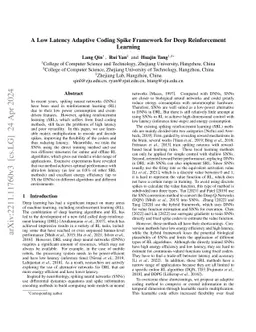 A Low Latency Adaptive Coding Spiking Framework for Deep Reinforcement
  Learning