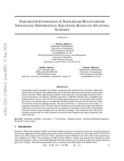 Parameter Estimation in Nonlinear Multivariate Stochastic Differential
  Equations Based on Splitting Schemes