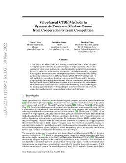 Value-based CTDE Methods in Symmetric Two-team Markov Game: from
  Cooperation to Team Competition