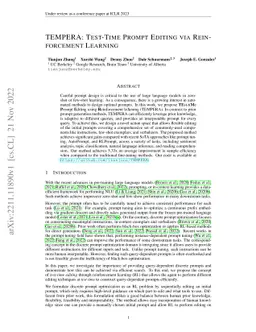 TEMPERA: Test-Time Prompting via Reinforcement Learning