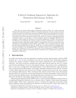 A Bi-level Nonlinear Eigenvector Algorithm for Wasserstein Discriminant
  Analysis