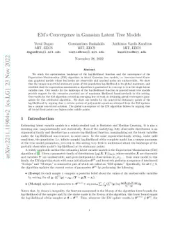 EM's Convergence in Gaussian Latent Tree Models