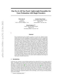 One Eye is All You Need: Lightweight Ensembles for Gaze Estimation with
  Single Encoders