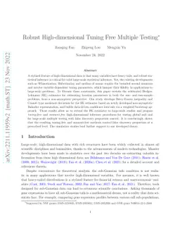 Robust High-dimensional Tuning Free Multiple Testing