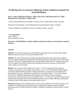 Predicting adverse outcomes following catheter ablation treatment for
  atrial fibrillation